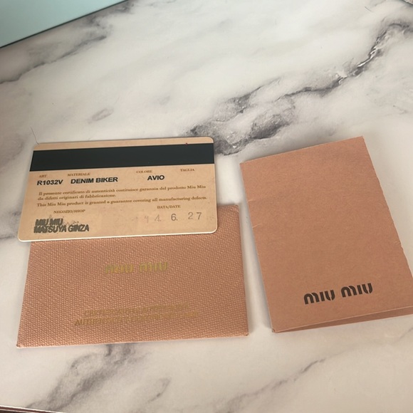 Miu Miu R1032v Denim biker bag. - Picture 8 of 9